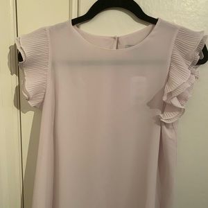 Lilac Accordion Cap Sleeve Blouse